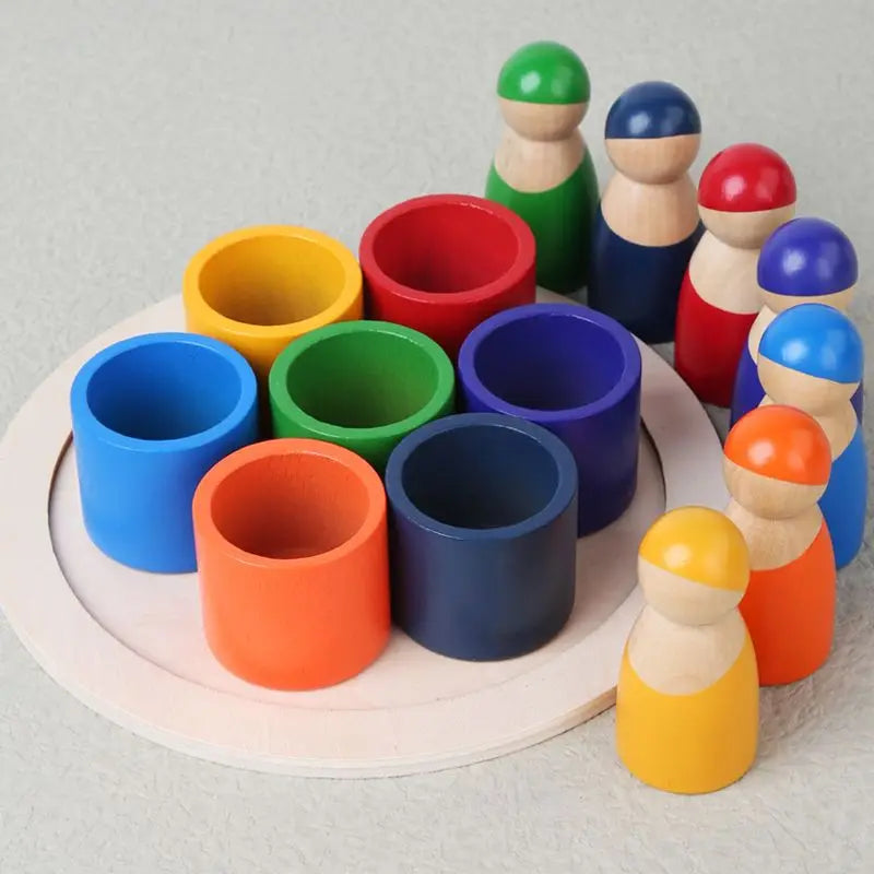 Montessori Wooden Rainbow Puzzle Toy