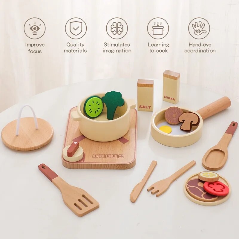 Montessori Wooden Kitchen Playset