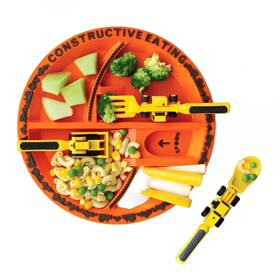 Construction Vehicle Cutlery Set with Plate for Kids - view 3