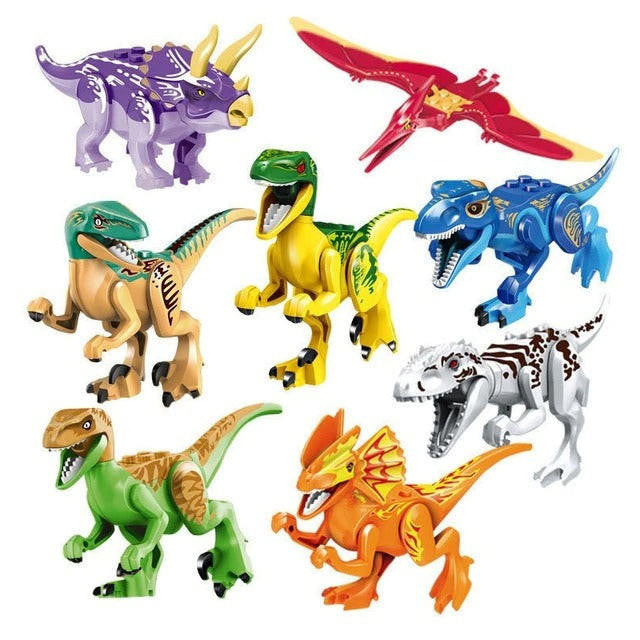 Dinosaur Building Figures Set, 8 Movable Jurassic Toys - view 3