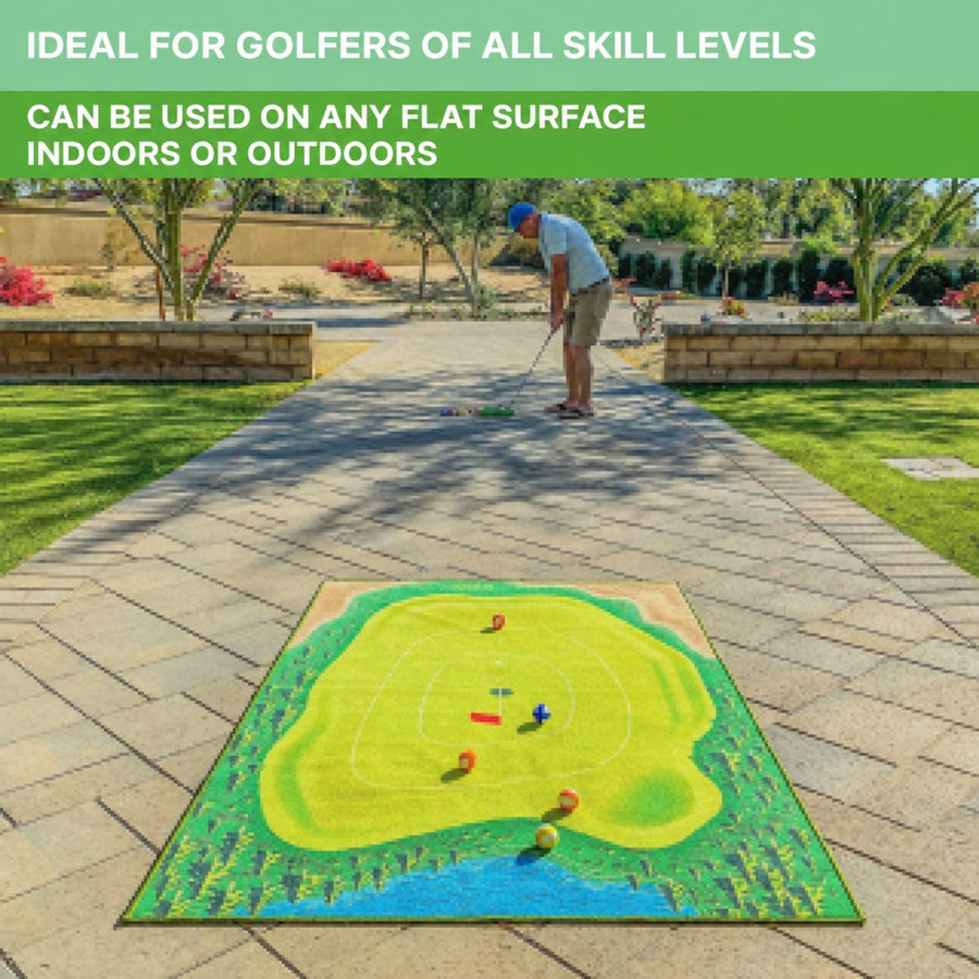 Indoor Golf Mat Game with Obstacles and Scoring Zones - view 3