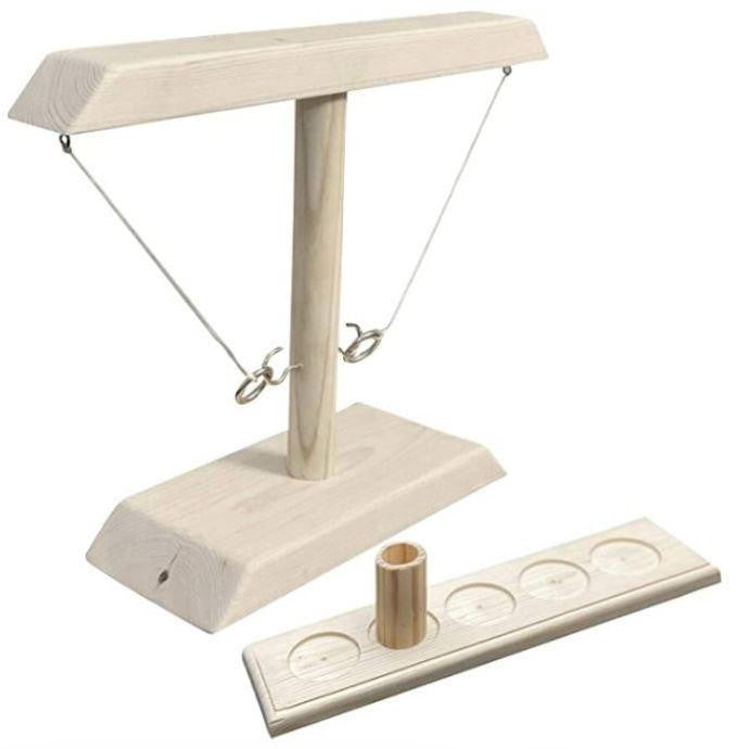 Hook and Ring Toss Game with Wooden Base and Ladder - view 3