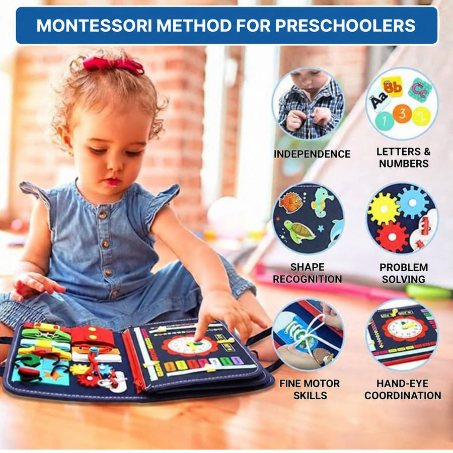 Montessori Busy Board with Multiple Learning Activities - view 2