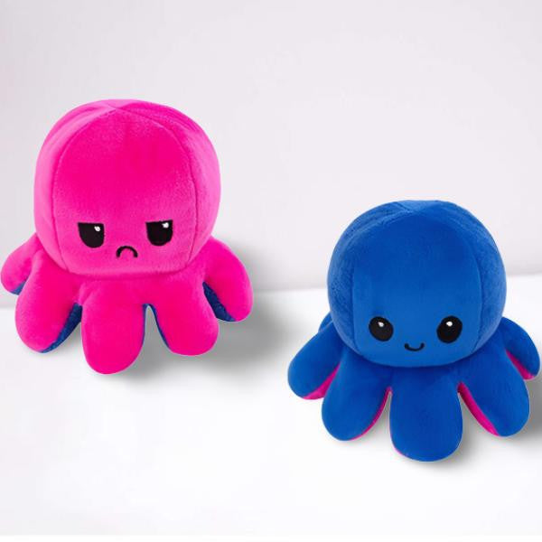 Reversible Octopus Plush with Dual Mood Faces - view 5