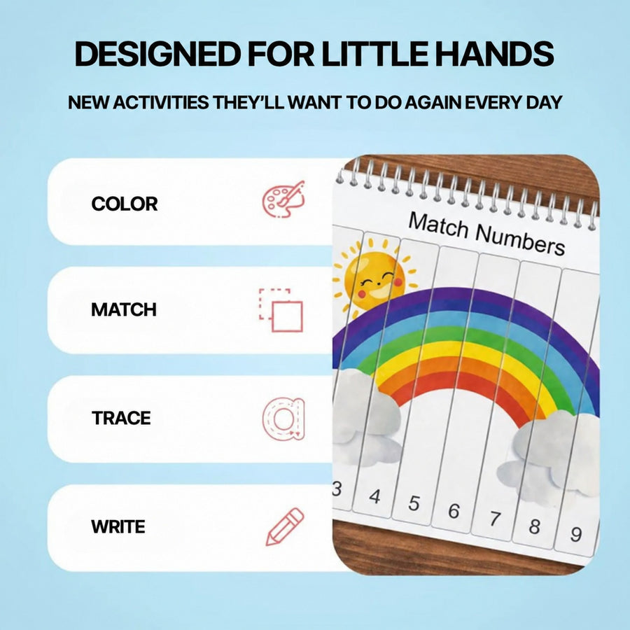Reusable Preschool Activity Book with 30 Educational Themes - view 4