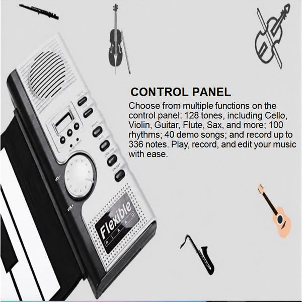 Roll-Up Piano Keyboard with 61 Keys and USB Connection - view 5