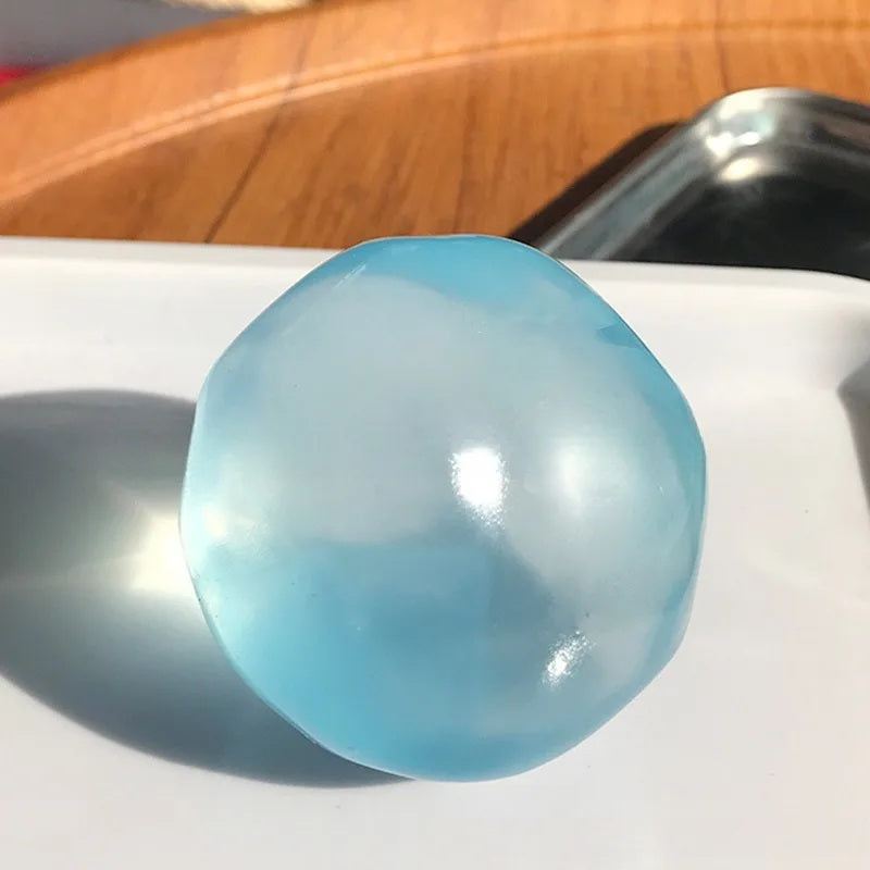 Blue coconut oil squishy ball, 6 cm