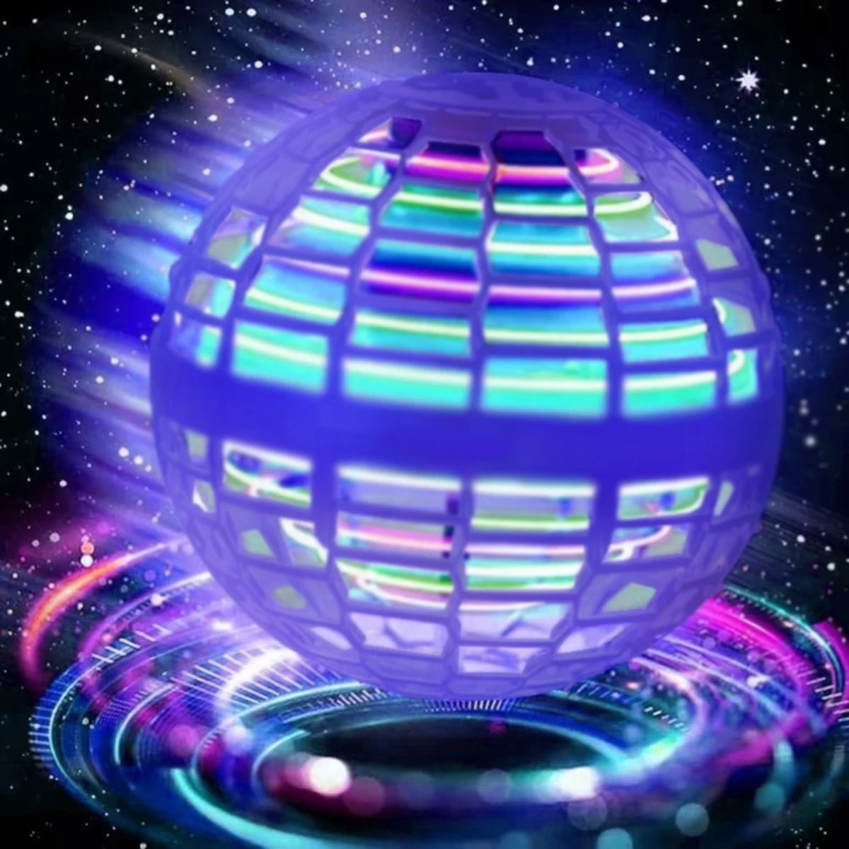 Cosmic Blue flying orb ball, supplier photo