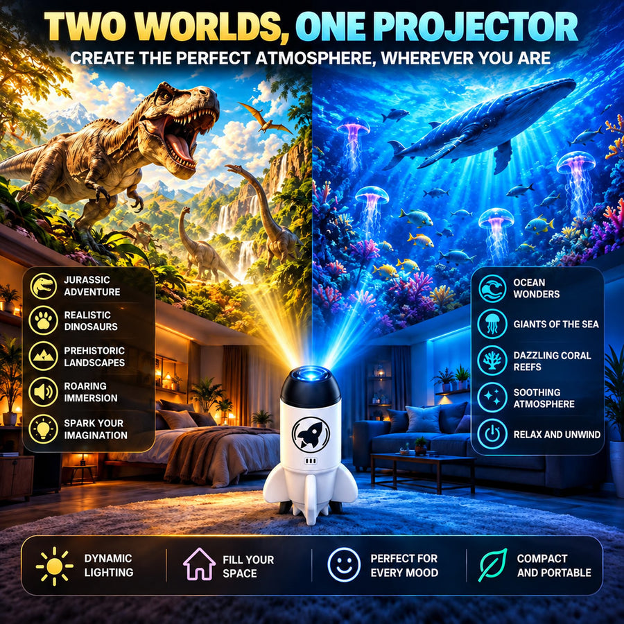 5D Holographic Projector with Galaxy and Ocean Scenes - view 5