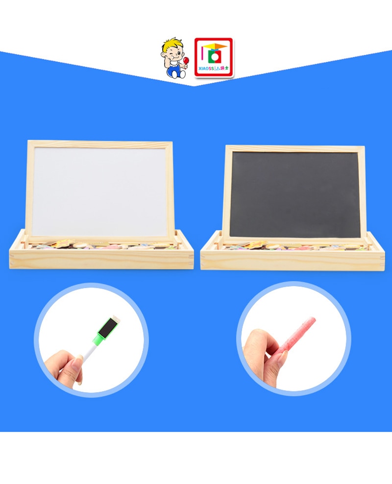 Montessori Wooden Magnetic Puzzle Drawing & Writing Board