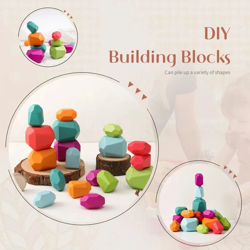 Montessori DIY Wooden Stacking Stones
