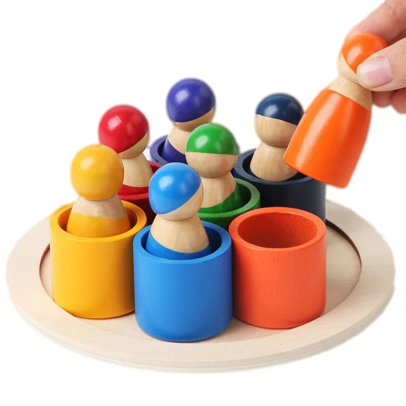 Montessori Wooden Rainbow Puzzle Toy