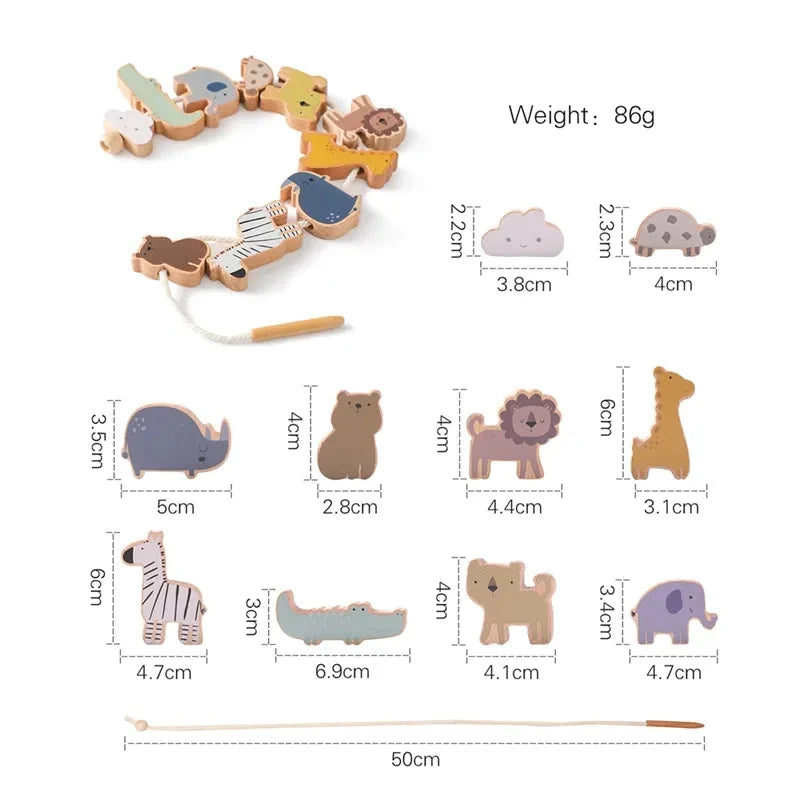 Montessori Wooden Threading Toy