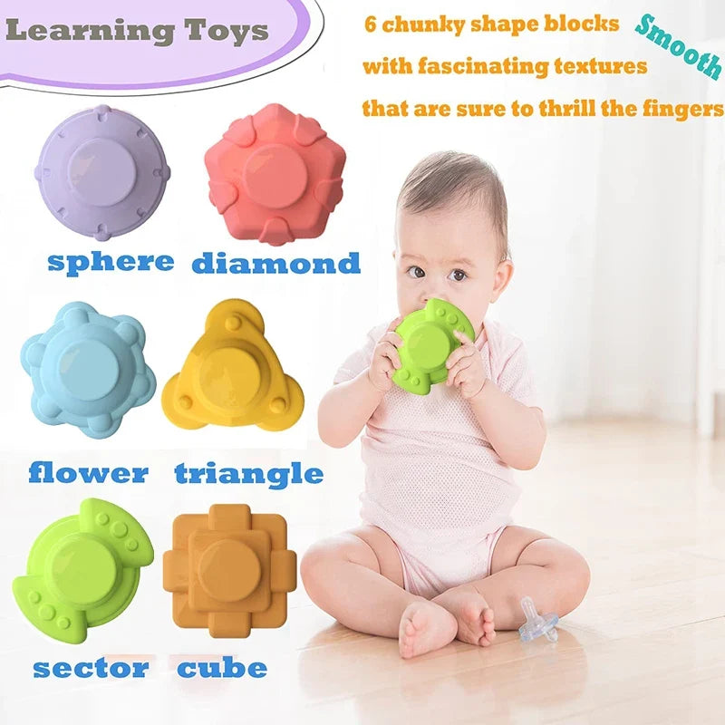 Montessori Colorful Shape Blocks Sorting Game