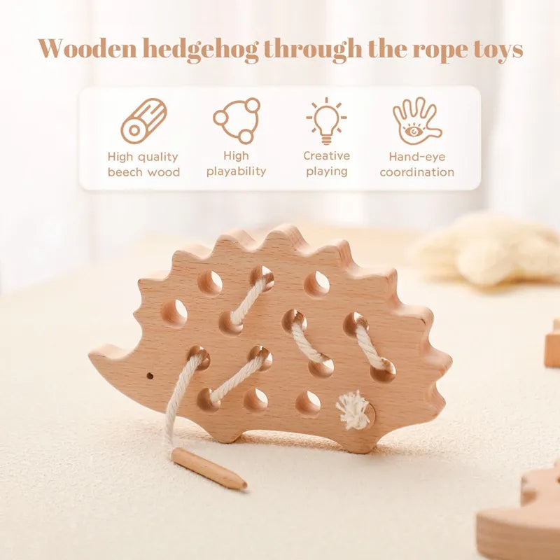 Montessori Wooden Threading Toy