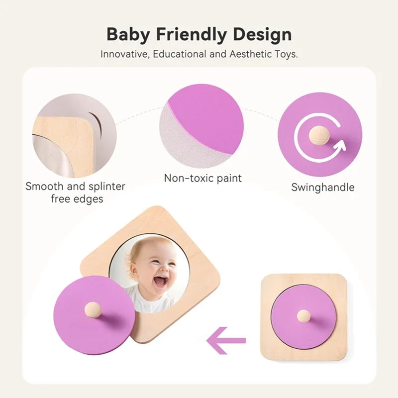 Montessori Wooden Peekaboo Mirror