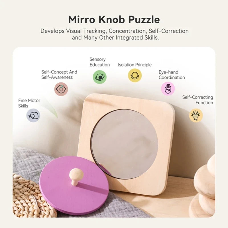 Montessori Wooden Peekaboo Mirror