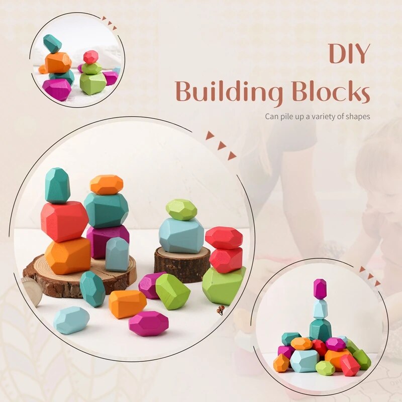 Montessori DIY Wooden Stacking Stones