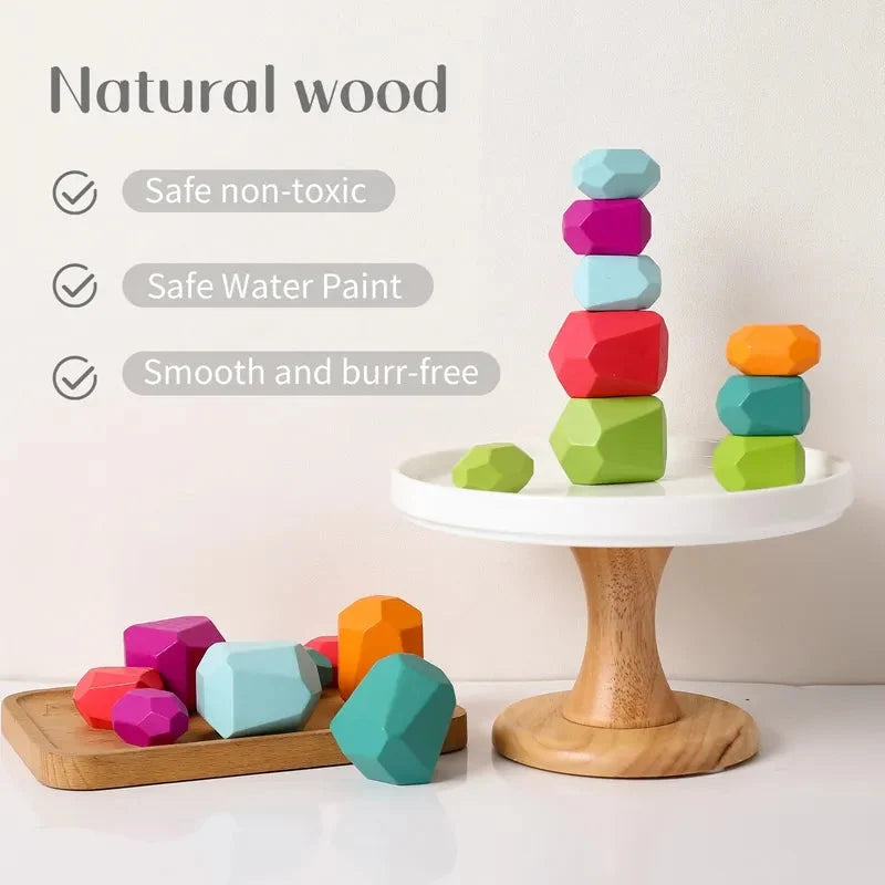 Montessori DIY Wooden Stacking Stones