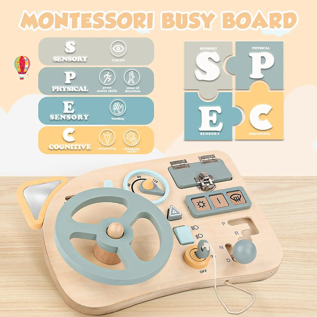 Montessori Steering Wheel Busy Board