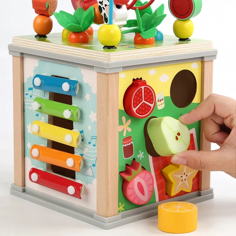 Montessori Wooden  Multifunction Beaded Treasure Box