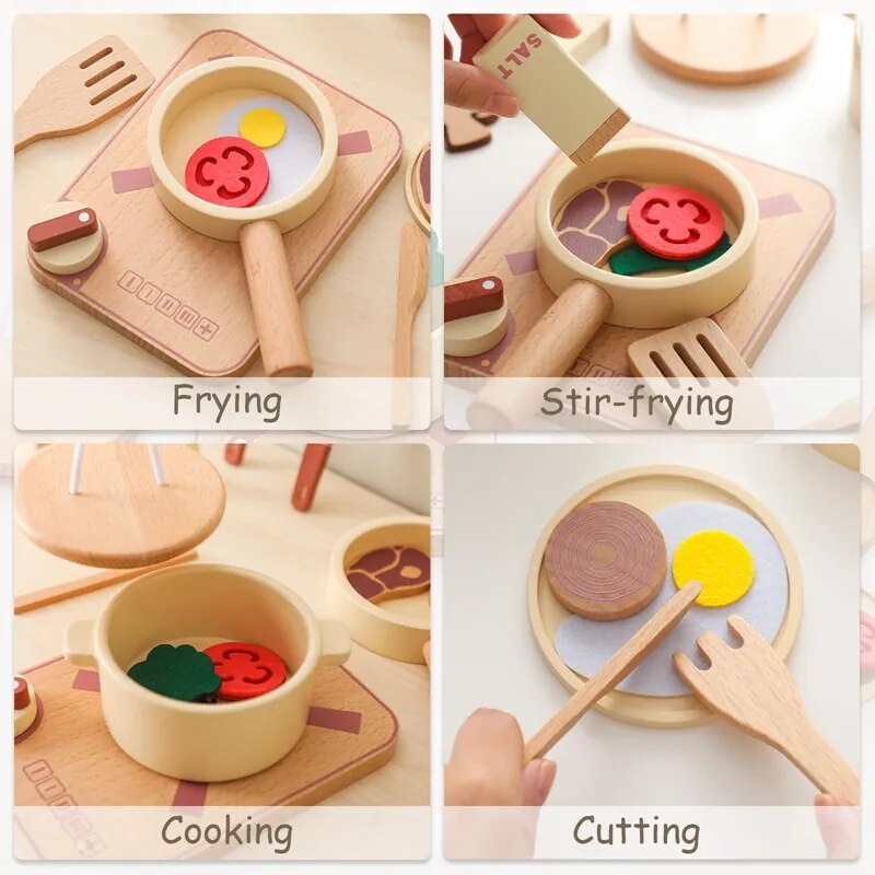 Montessori Wooden Kitchen Playset