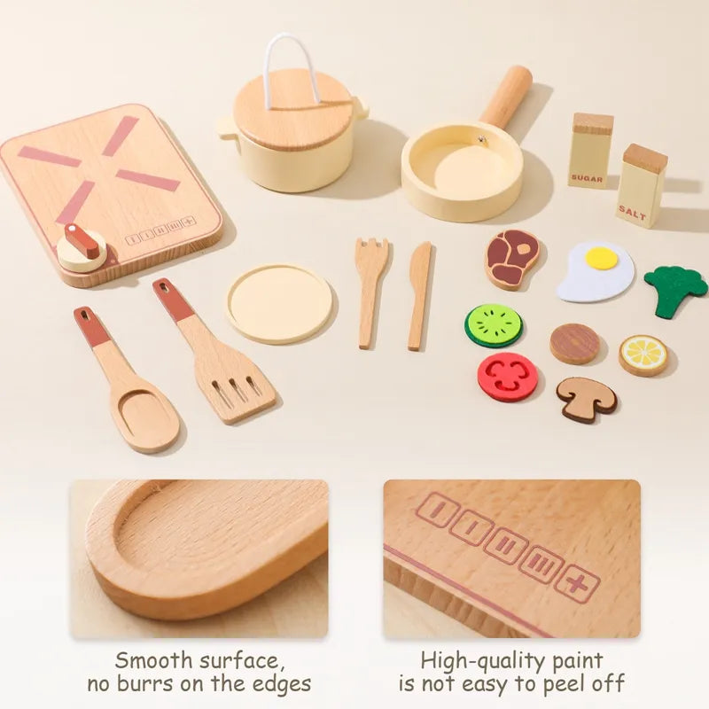 Montessori Wooden Kitchen Playset
