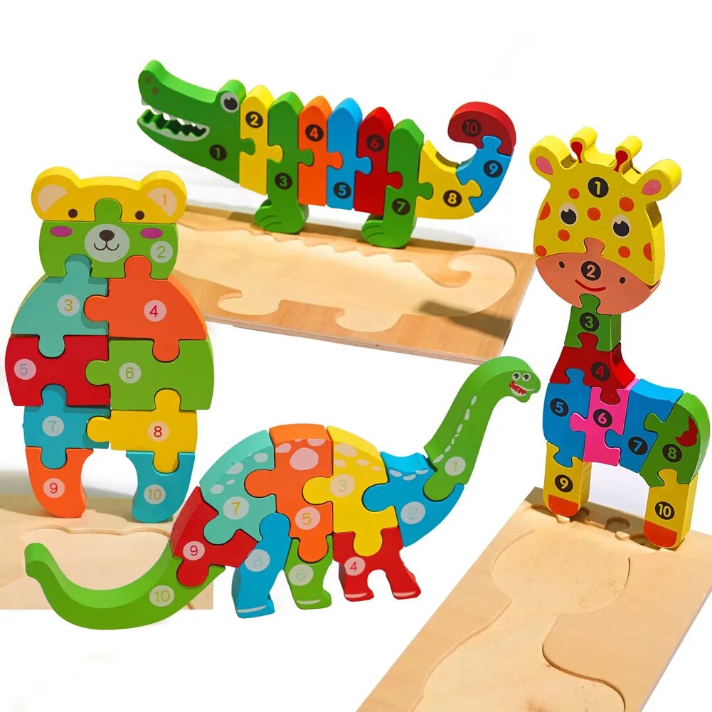 Montessori Wooden Puzzles (Pack of 4)