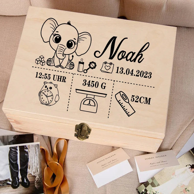 Personalised Baby Wooden Memory Box