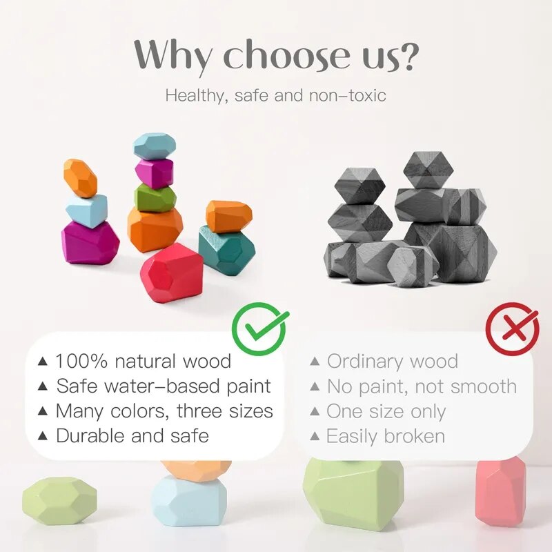 Montessori DIY Wooden Stacking Stones