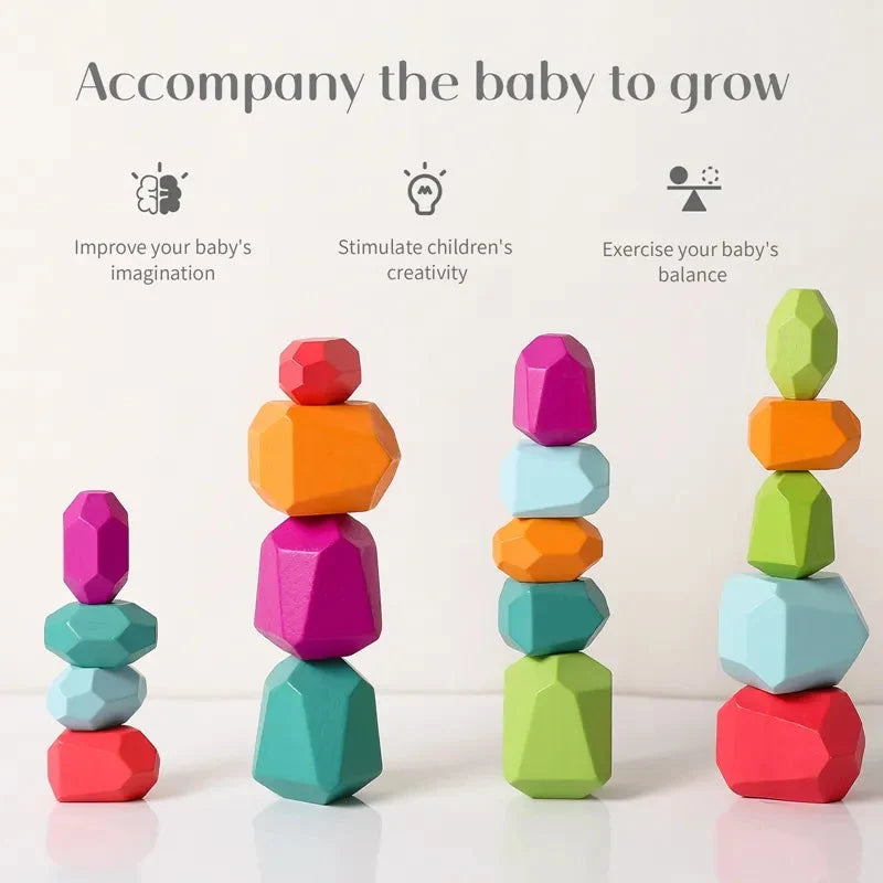 Montessori DIY Wooden Stacking Stones