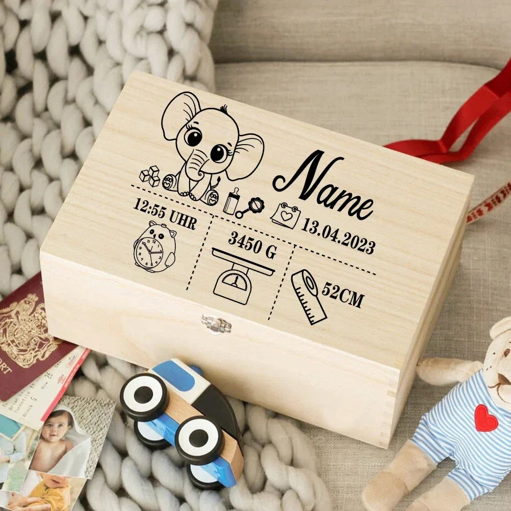 Personalised Baby Wooden Memory Box