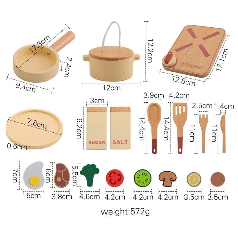 Montessori Wooden Kitchen Playset
