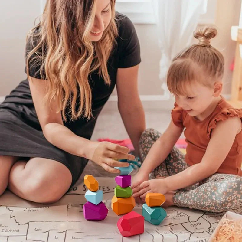Montessori DIY Wooden Stacking Stones
