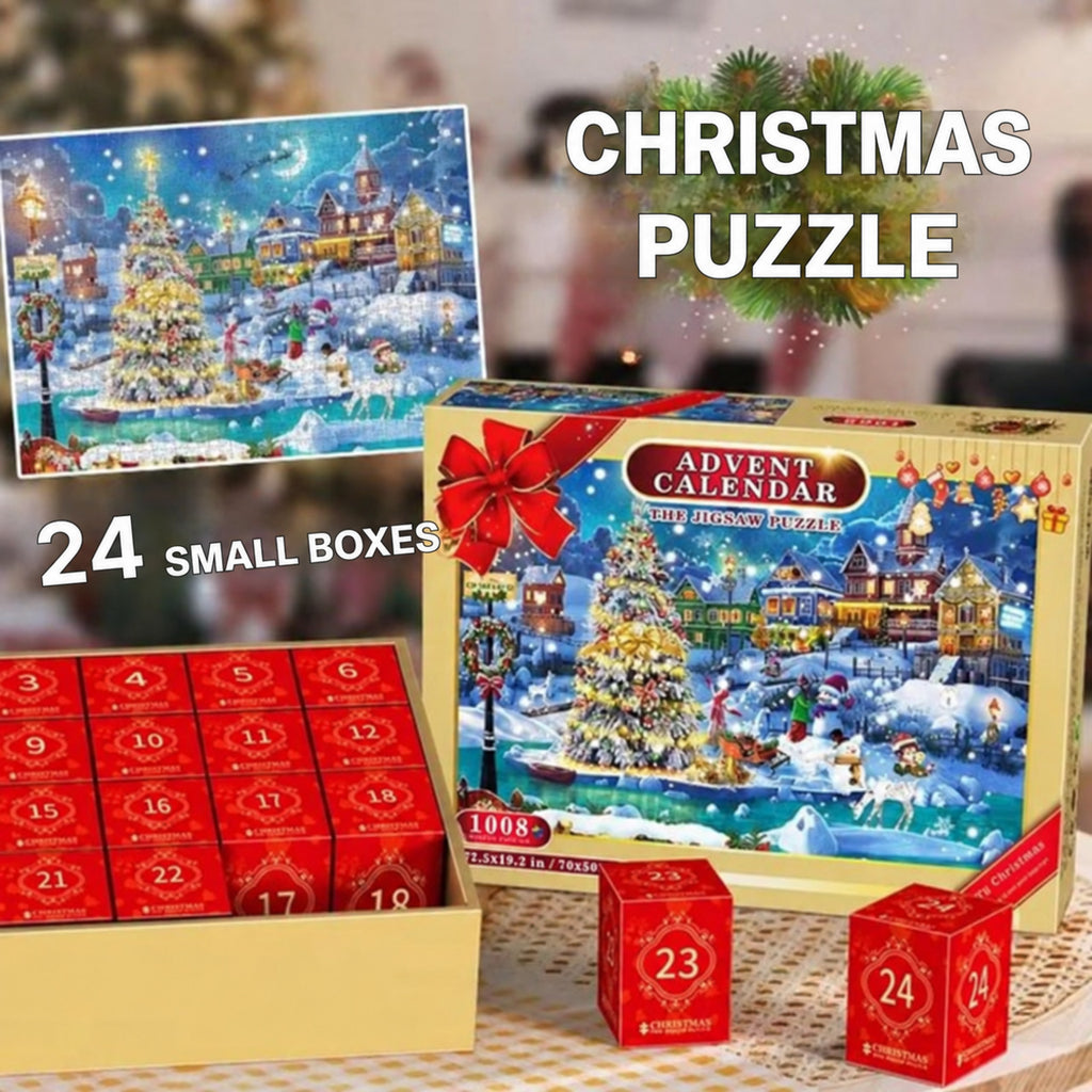 Advent Calendar Puzzle 1008 Pieces with Christmas Village Scene