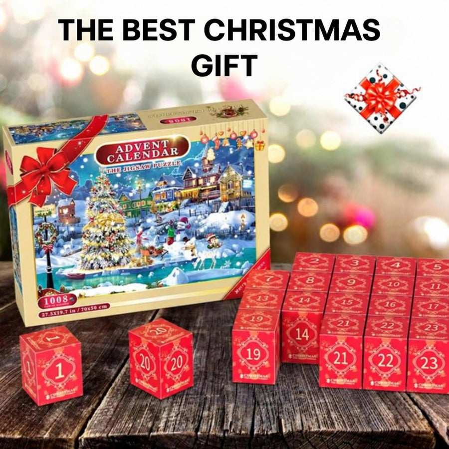 Advent Calendar Puzzle 1008 Pieces with Christmas Village Scene - view 3