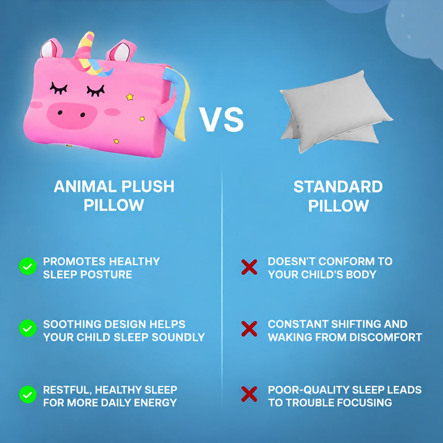 Animal Pillow for Kids with 3D Ears and Tail - view 3