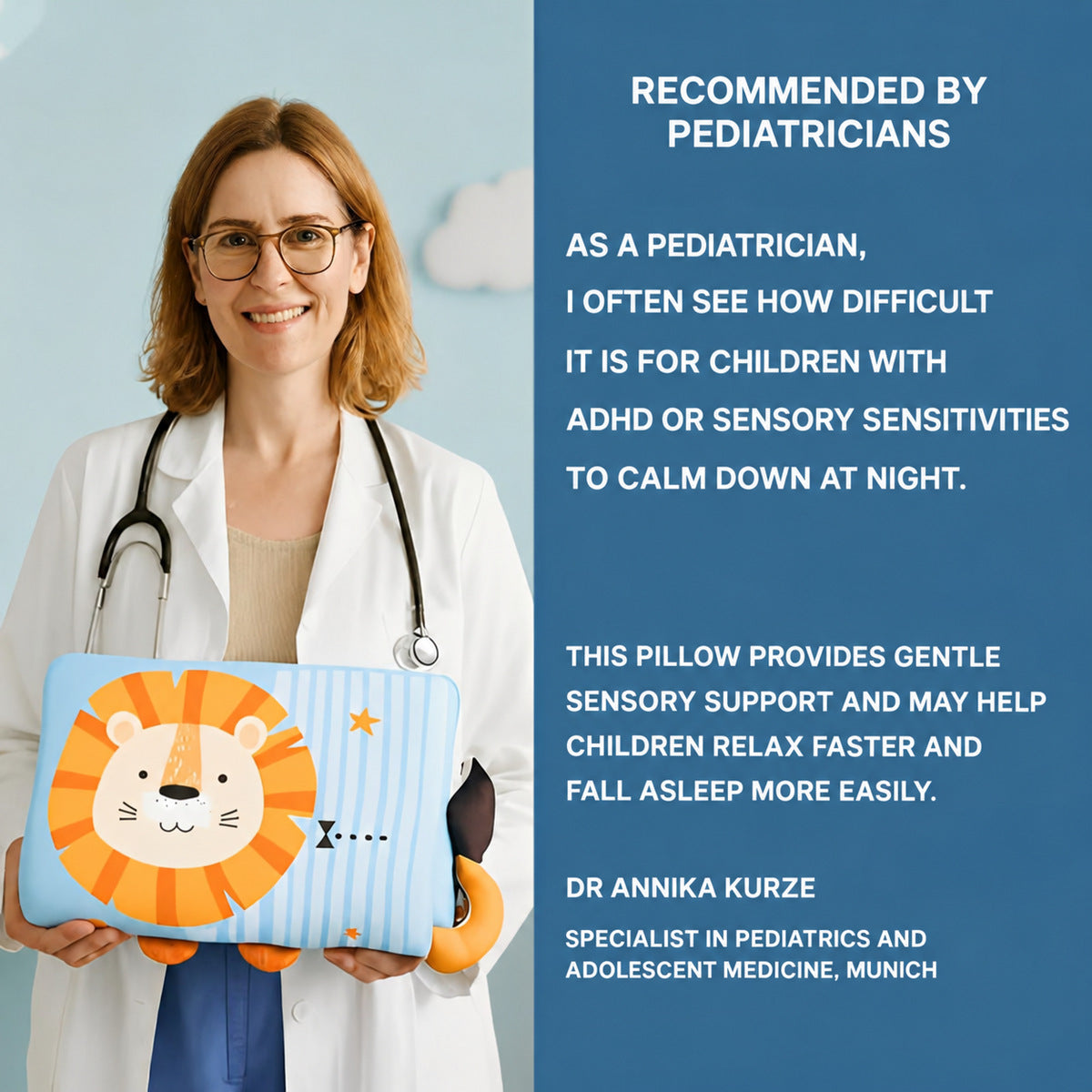 Animal Pillow for Kids with 3D Ears and Tail - view 7