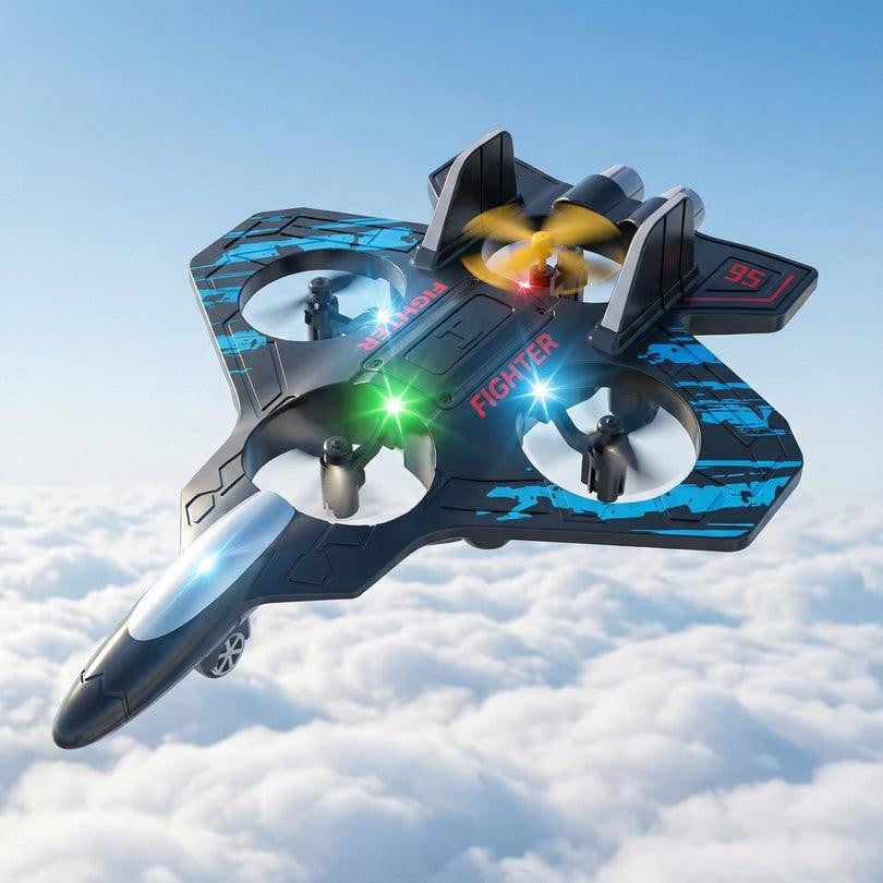 Remote Control Fighter Jet with LED Lights and 4 Propellers - view 8