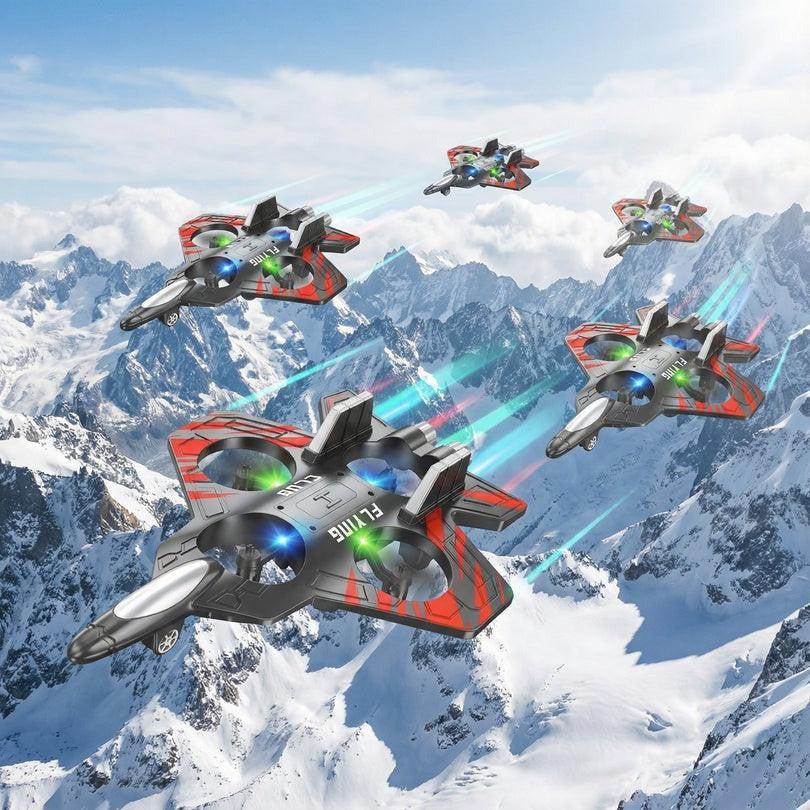 Remote Control Fighter Jet with LED Lights and 4 Propellers - view 9