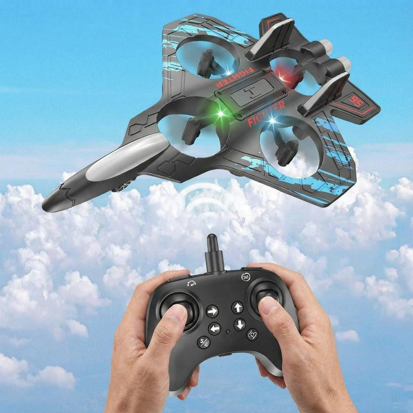 Remote Control Fighter Jet with LED Lights and 4 Propellers - view 7