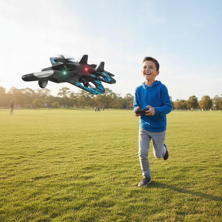 Remote Control Fighter Jet with LED Lights and 4 Propellers - view 4