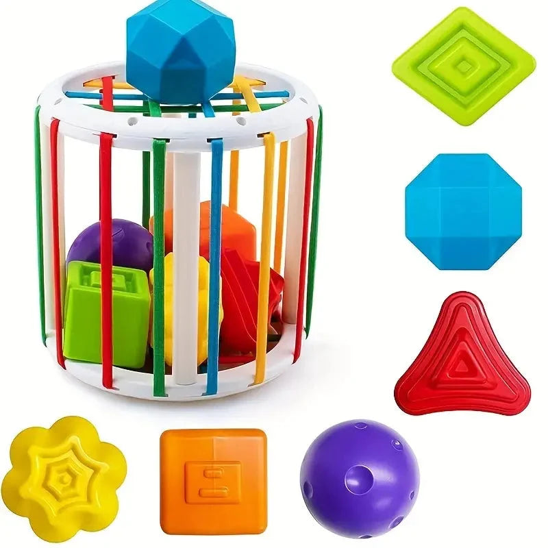 Montessori Colorful Shape Blocks Sorting Game
