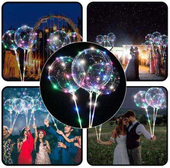 LED Balloon Transparent with Multi-Color Light String - view 2