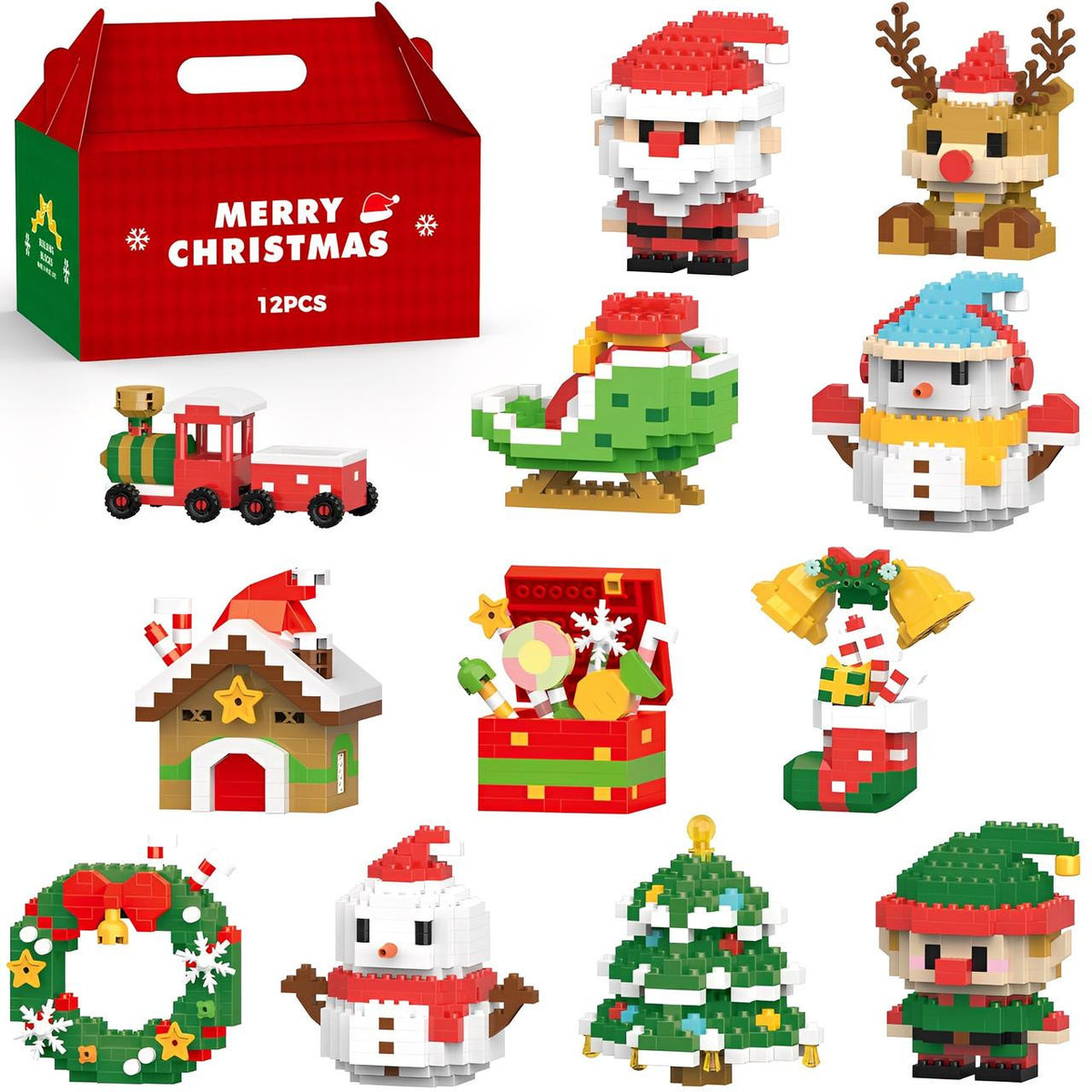 Christmas Advent Calendar Building Kit, 12 Mini Brick Models - view 5