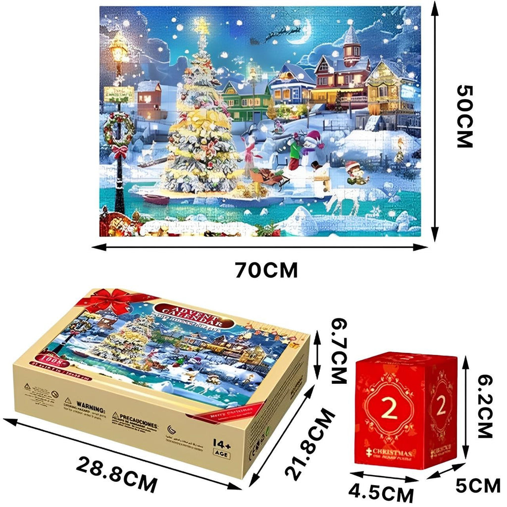 Advent Calendar Puzzle 1008 Pieces with Christmas Village Scene - view 6