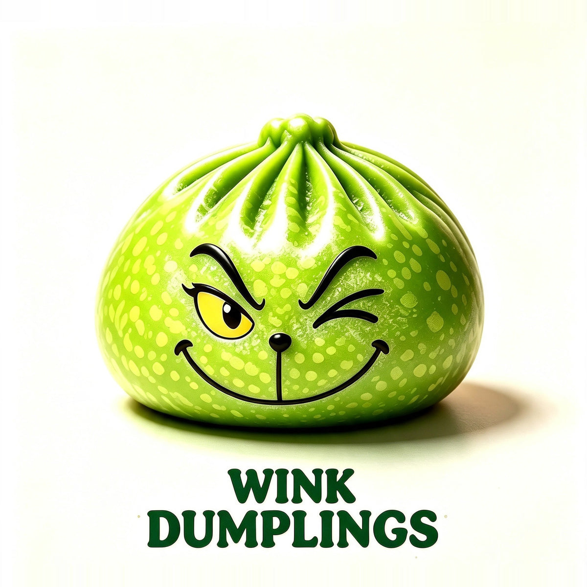 Wink Dumplings: green Grinch dumpling squishy winking