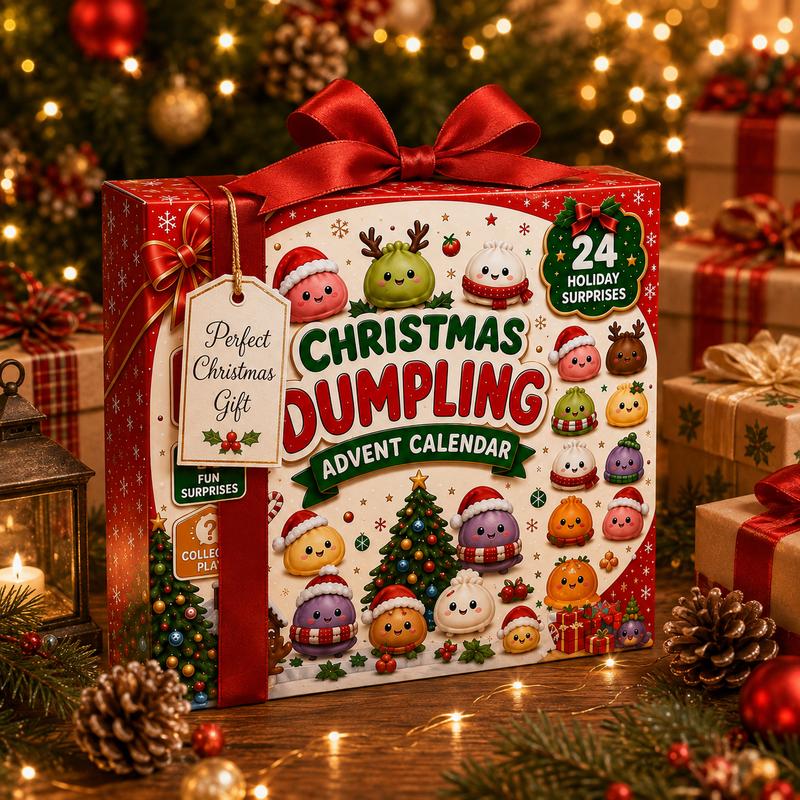 Squishy advent calendar wrapped as a Christmas gift