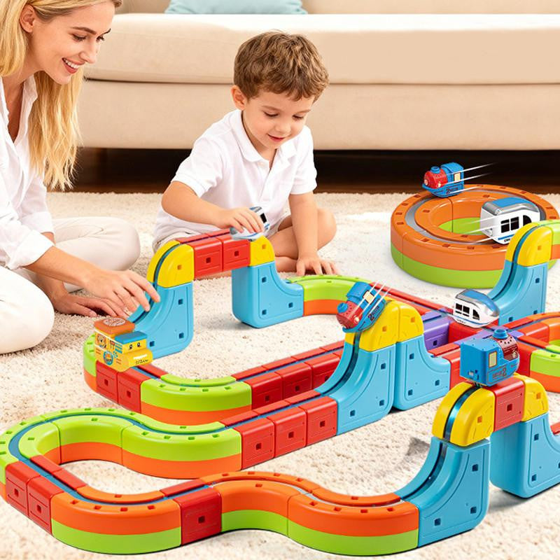 Magnetic Track Toy with Colorful Building Blocks - view 3
