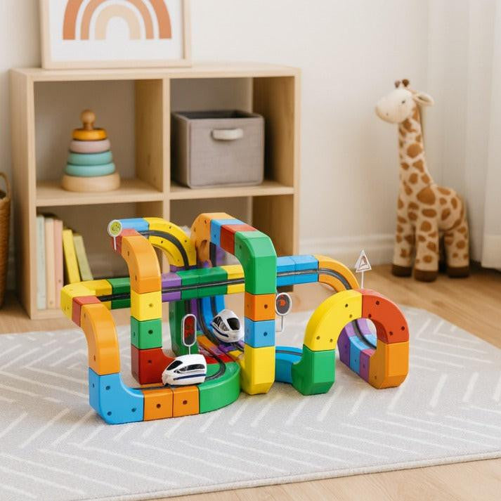 Magnetic Track Toy with Colorful Building Blocks - view 6